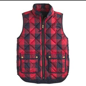 Red and Black Checkered Quilted Vest